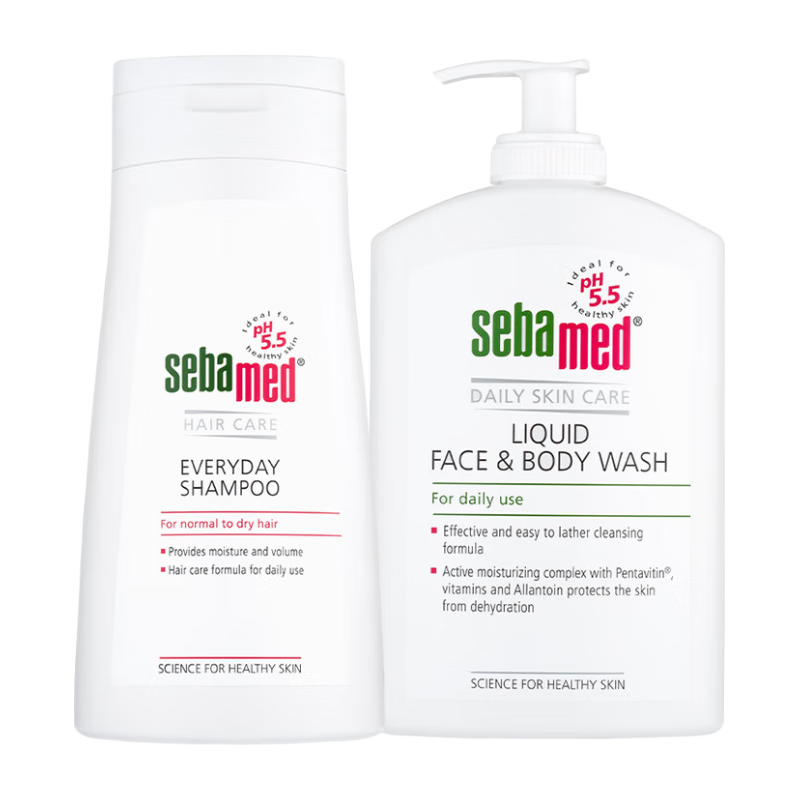 sebamed 施巴 温和洗发沐浴套装（温和洗发露400ml+洁肤沐浴露400ml）