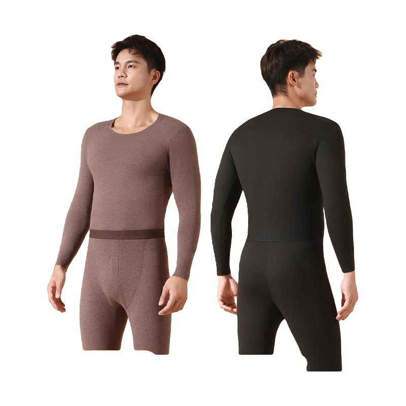 鸭鸭羊绒德绒保暖内衣男女款秋冬季加厚加绒发热打底秋衣秋裤套装