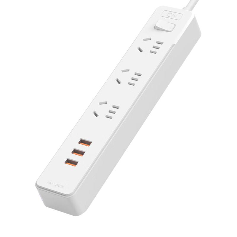 ON 18W QC快充USB插座 3USB+3位总控 1.8米插线板 过载保护/插排/排插/接线板/拖线板/电源插座