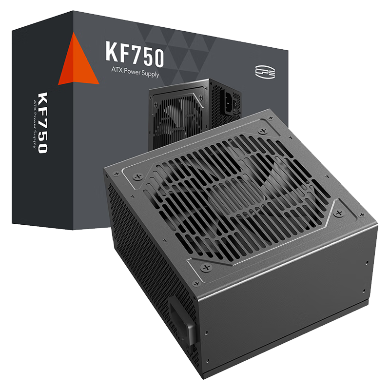 超频三（PCCOOLER）额定750W KF750 黑色 电脑主机电源 (80Plus白牌/主动式PFC/支持背线/大单路12V）