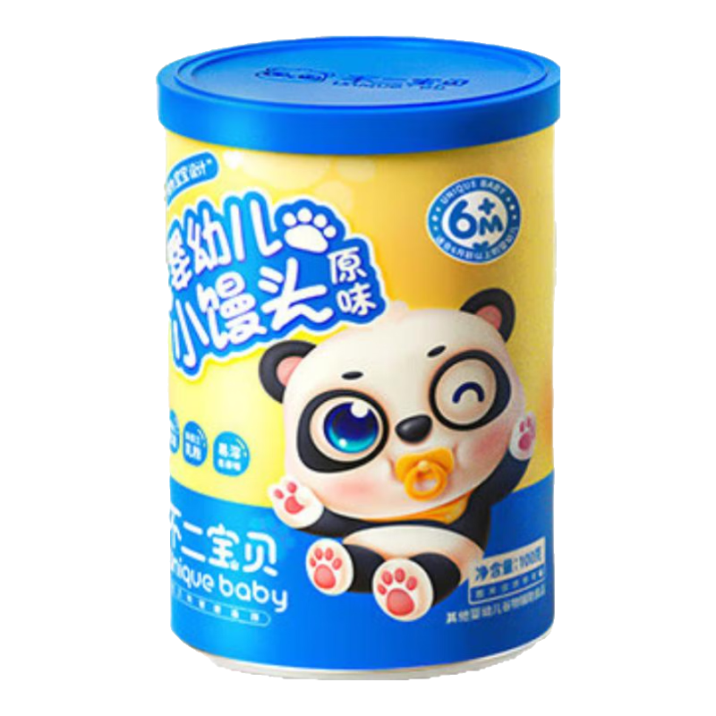 Unique baby 不二宝贝 婴幼儿小馒头宝宝零食1岁儿童无添加蔗糖6月辅食溶豆饼干