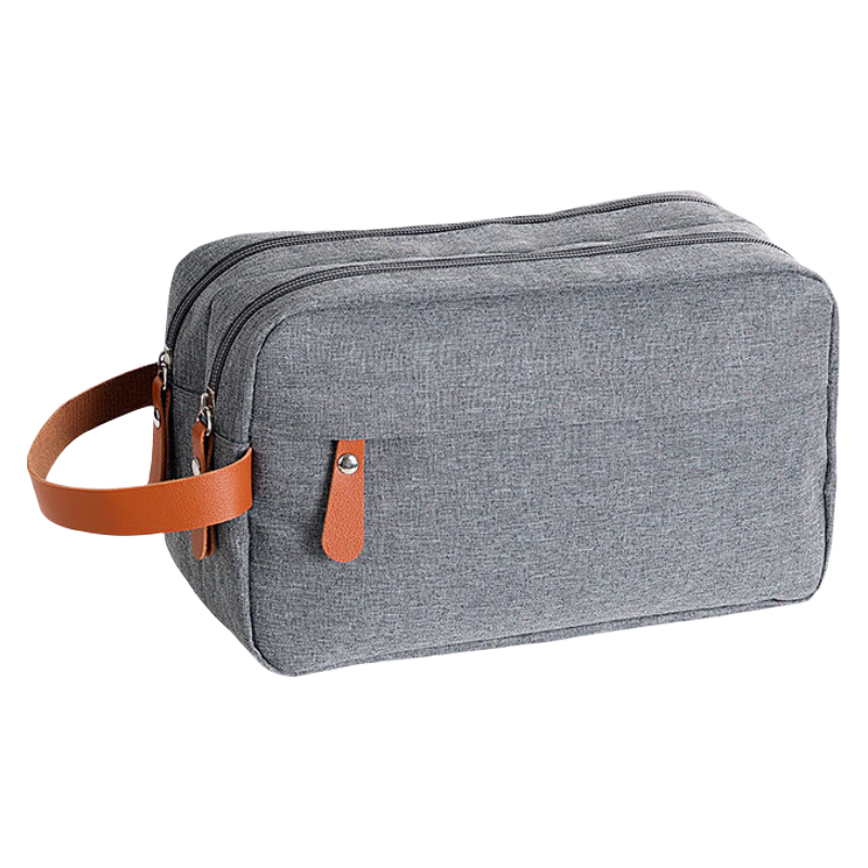 LIUIUSU 手提洗漱包 旅行护肤品收纳包双层防潮便携收纳袋RH2232 藏青色