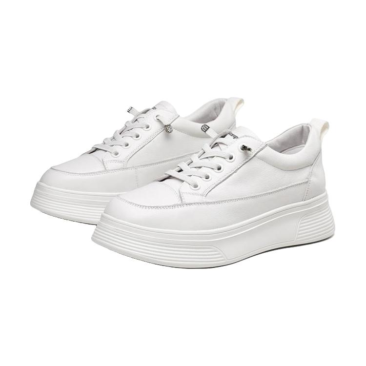 【头层牛皮】百搭小白鞋厚底增高显瘦免系带板鞋女休闲鞋女鞋