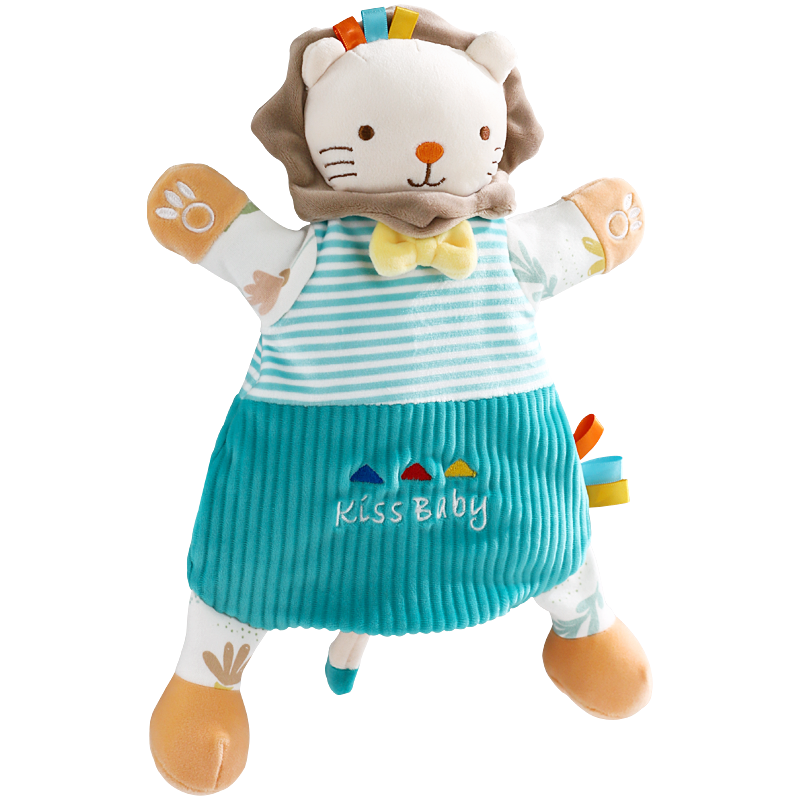 Kissbaby Miracle 婴儿安抚巾毛绒手偶玩具 自带牙胶