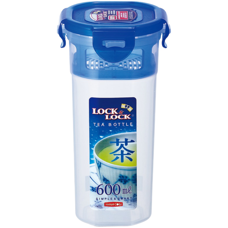乐扣乐扣（LOCK&LOCK）塑料水杯户外便携大容量防漏杯子带过滤网茶杯 600ML