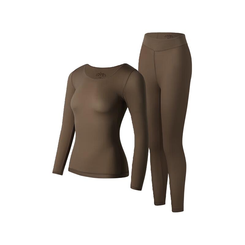 六只兔子2025秋冬保暖内衣女士面膜衣裸感舒适修身内搭抗菌肌底衣 可可棕 L  90-130斤