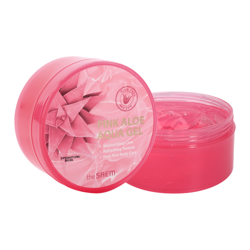 得鲜（the saem）水润粉色芦荟胶凝胶 舒缓补水保湿晒后肌肤呵护全身使用 300ml/盒 单盒粉色升级型