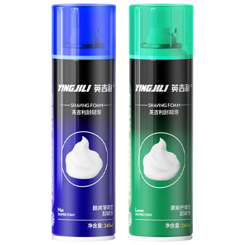 YingJiLi 英吉利 男士剃须泡沫套装 (清新柠檬240ml+酷爽薄荷240ml)