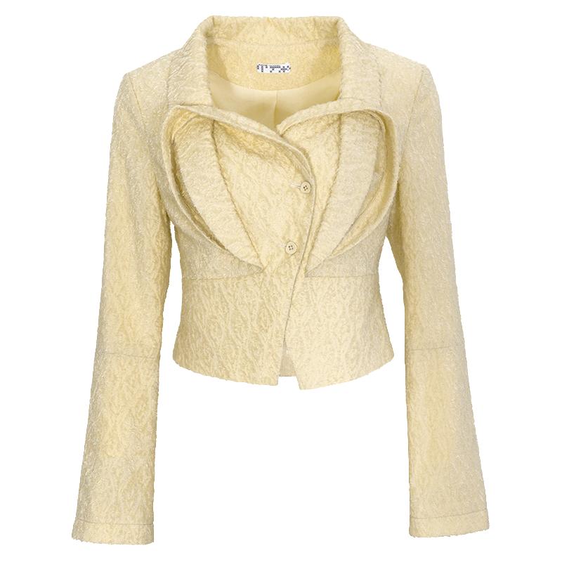 【设计师品牌BLANCORE】冬季设计感肌理面料解构修身上衣