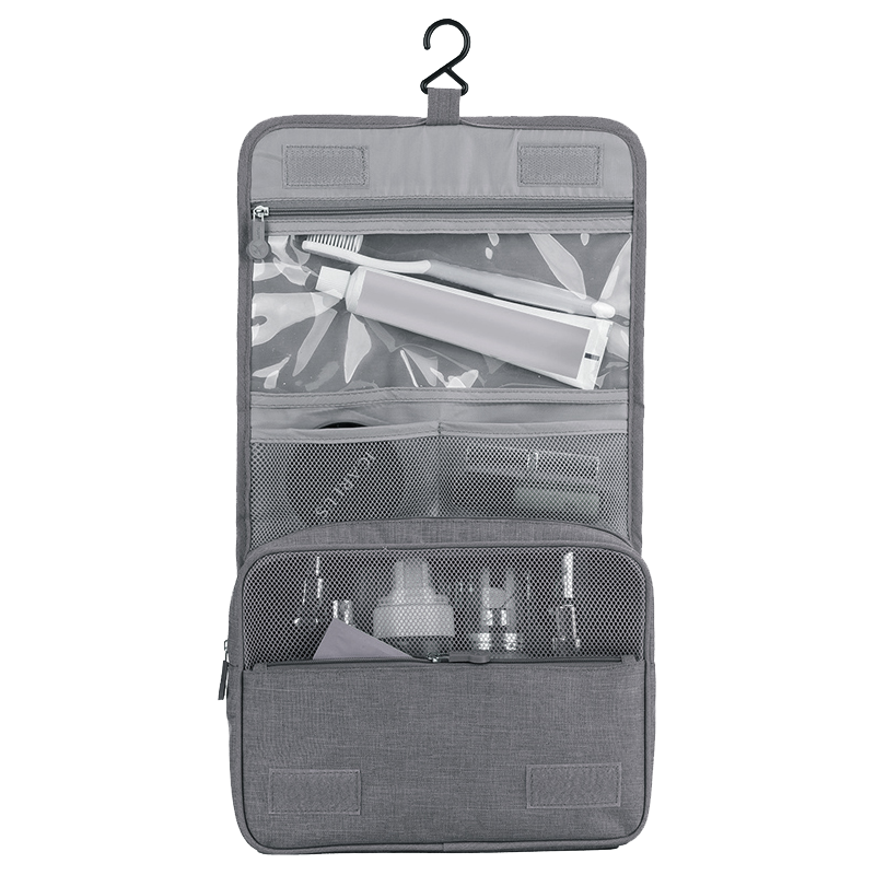 LIUIUSU 旅行化妆包 男女便携出差洗漱袋洗漱包化妆包旅行洗漱用品收纳包 神秘灰