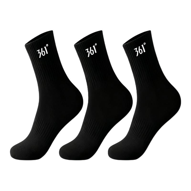361运动袜秋冬防臭吸汗跑步中筒袜抗菌消臭纯色百搭中袜