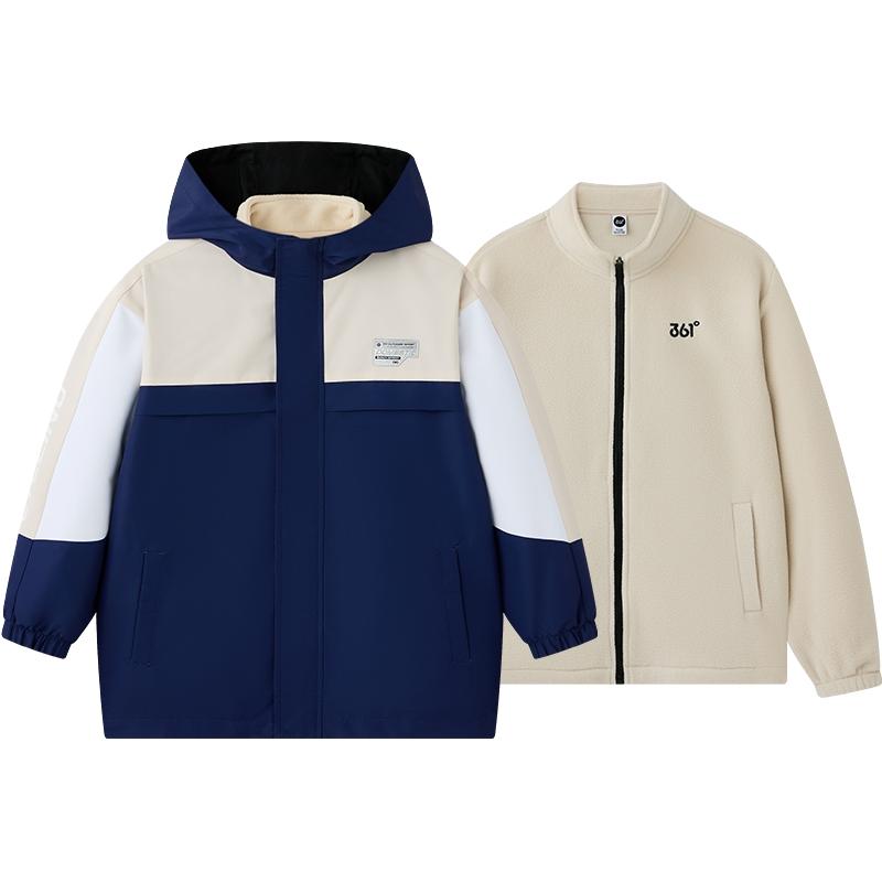 三防科技两件套|361童装外套加绒三合一冲锋衣秋冬厚男童女童儿童