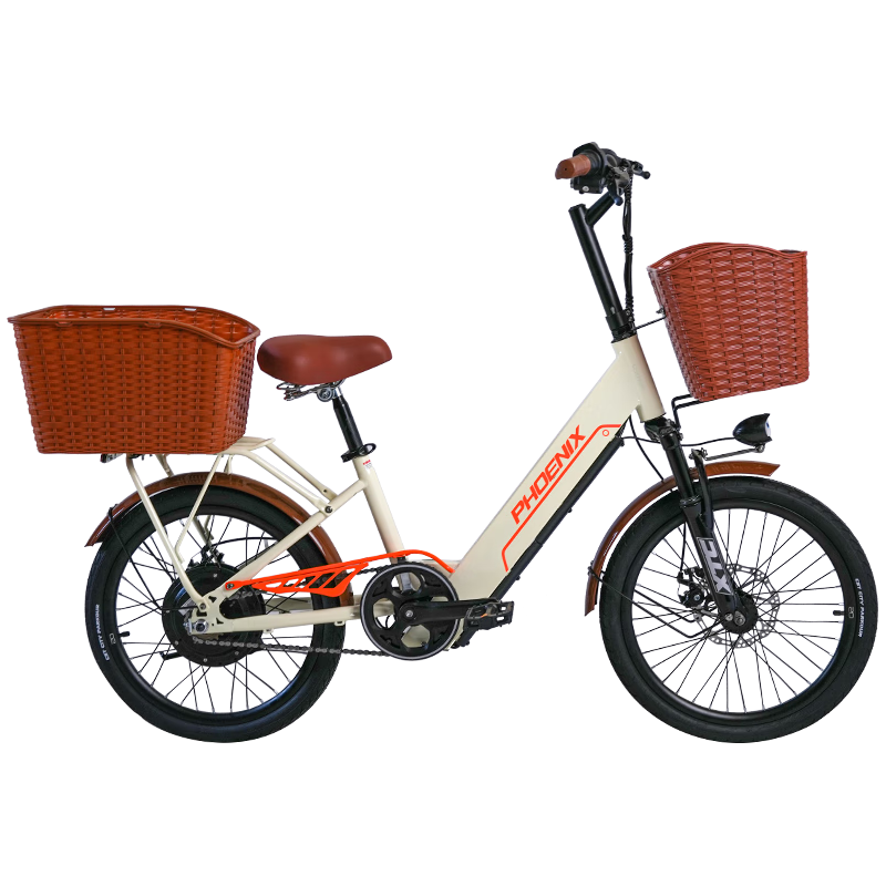 凤凰（Phoenix）20寸小型新国标电动自行车成人男女士锂电电瓶车助力电动车单车 L3奶白-单速20寸辐条轮-速度传感/36V 10AH电动续航30km