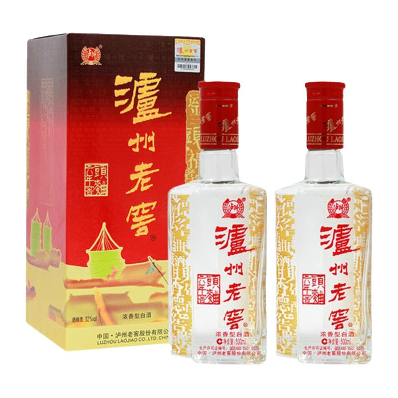 泸州老窖 六年窖头曲 浓香型白酒 52度 500ml*2瓶