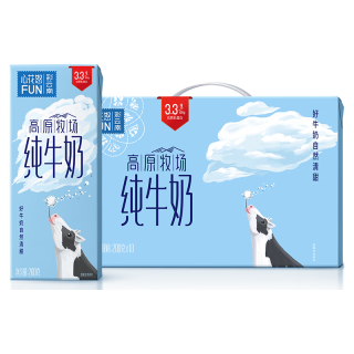 雪兰 SS云南高原心花怒FUN纯牛奶3.3g乳蛋白200g*10盒*3箱