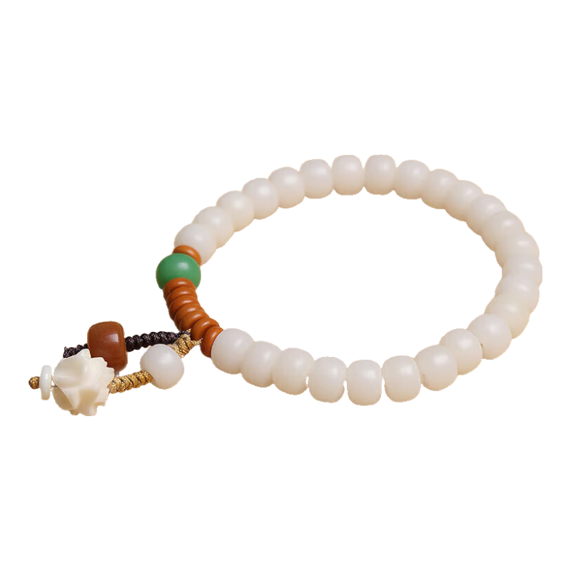 月印百川 白玉菩提根手串女佛珠菩提子念珠文玩手链
