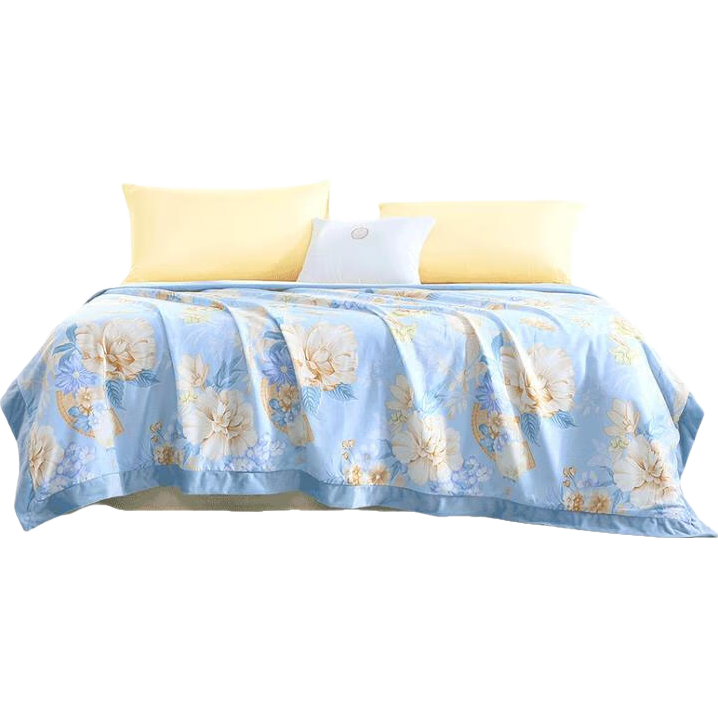 FUANNA 富安娜 家纺 毯子毛毯空调毯多功能舒睡毯双面材质四季可用旅行毯宿舍 蒂亚娜-蓝色 200*230cm