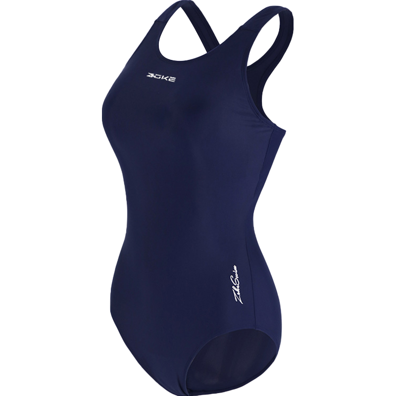 泳衣女素色休闲运动连体三角泳衣综合训练修身显瘦运动游泳衣