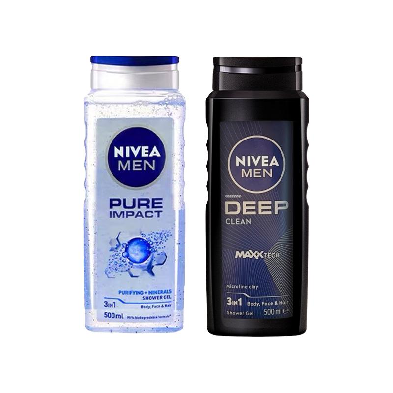 NIVEA 妮维雅 男士沐浴露 清洁去角质清爽沐浴乳男士护肤1000ml