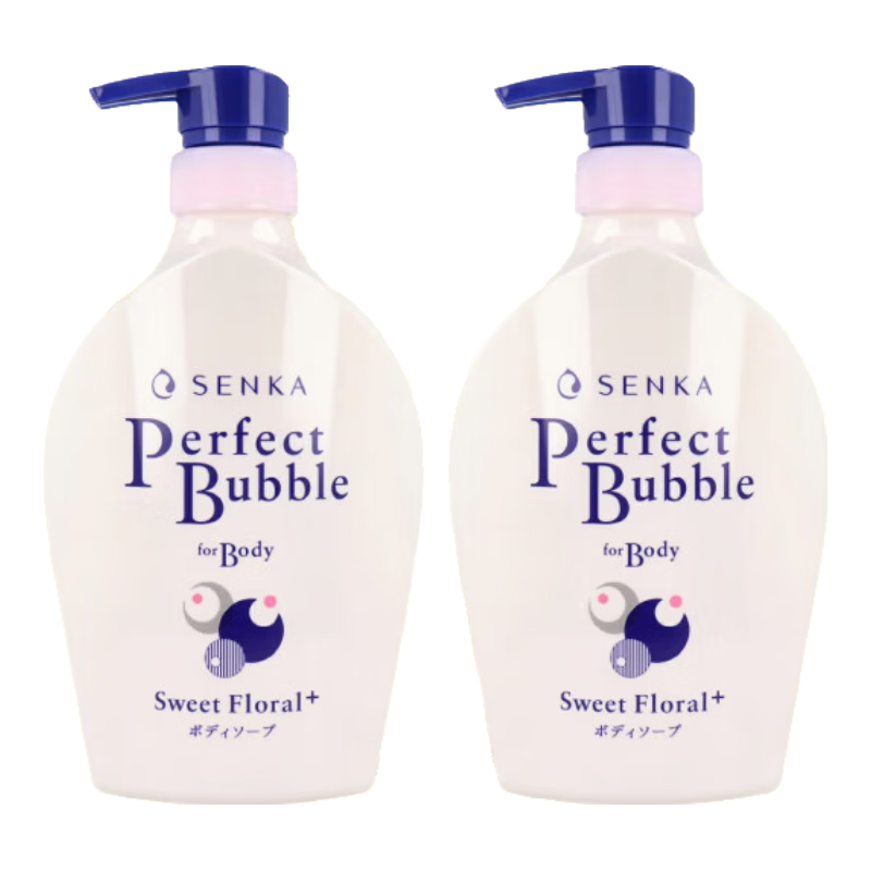 SHISEIDO 资生堂 2瓶装| SHISEIDO 资生堂旗下SENKA珊珂 沐浴露樱日和 白瓶甜蜜花香 500ml*2