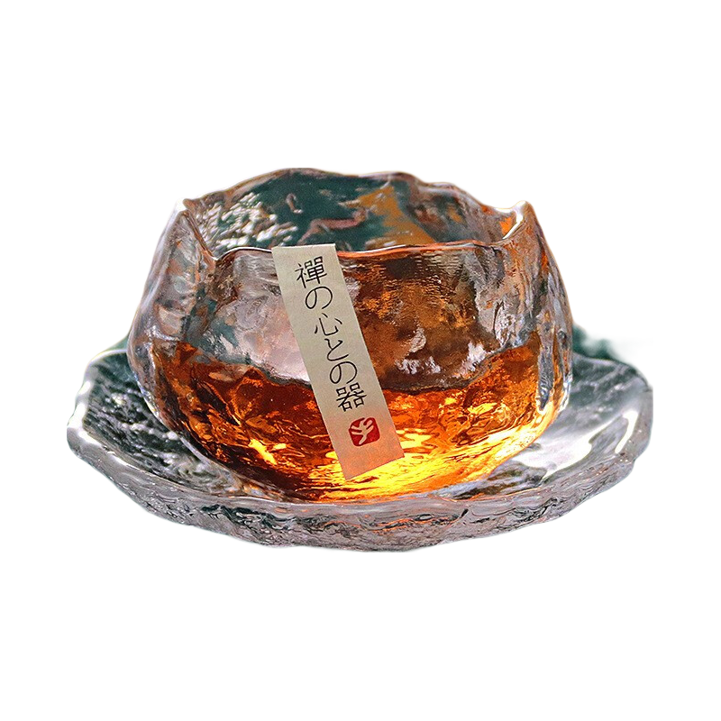 Le Bronte 朗特乐 日式初雪锤目纹茶具套 初雪品杯+茶托（4套装）