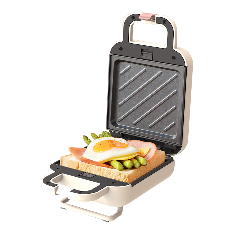 利仁（Liven）三明治机早餐机华夫饼机多功能电饼铛家用自动封边上下盘可拆洗早餐锅豪华三套盘 C-2(升级版) 【升级版】三套盘+可拆+油刷夹子