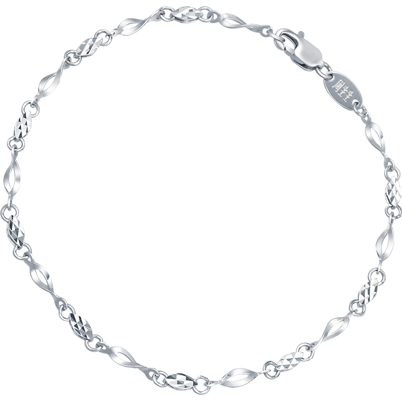 周生生铂金闪光扭片手链 铂金手链 54934B 定价 17厘米