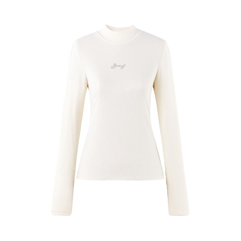 秋水伊人基础款内搭长袖T恤2025秋冬女时尚半高领百搭打底衫