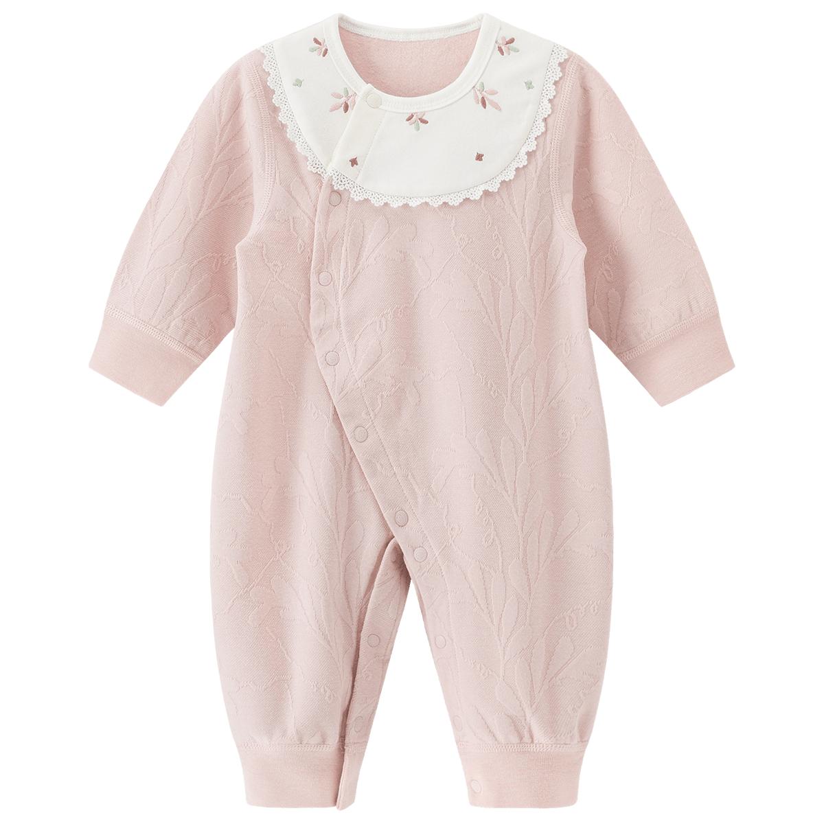 乖奇熊 女宝宝甜美长袖连体衣春秋季公主外出哈衣爬爬服婴儿可爱秋装衣服