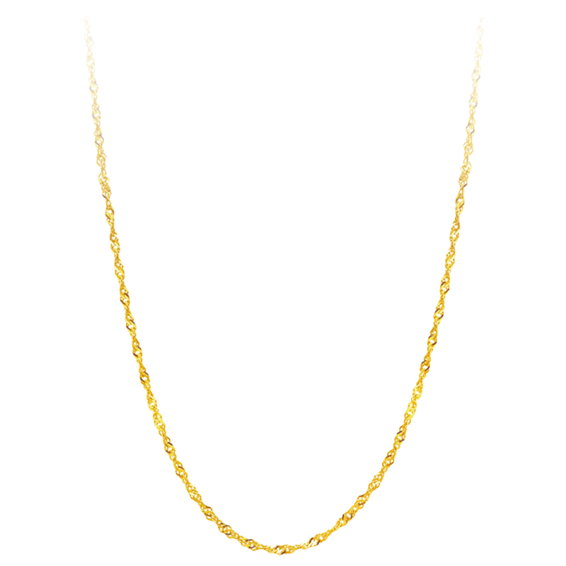 CHOW TAI FOOK 周大福 E121035 水波纹18K黄金项链 45cm 1.2g