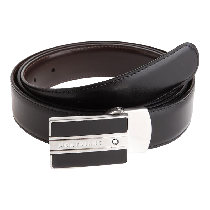 MONTBLANC 万宝龙 经典当代系列 男士牛皮板扣腰带 38156 黑色 120