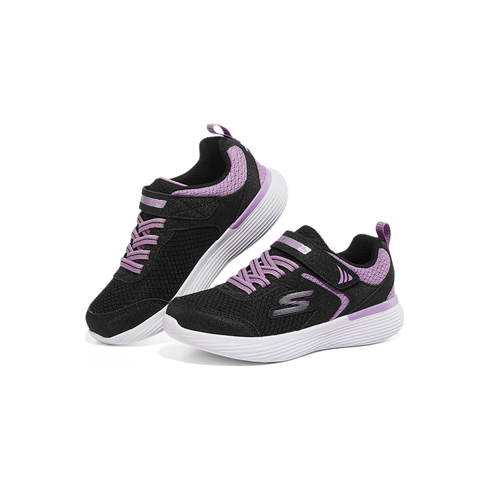 Skechers斯凯奇体训鞋男童运动鞋秋季轻便减震女学生跑步鞋儿童鞋302537L 女款-四季款/黑色/薰衣草色/BKLV 36