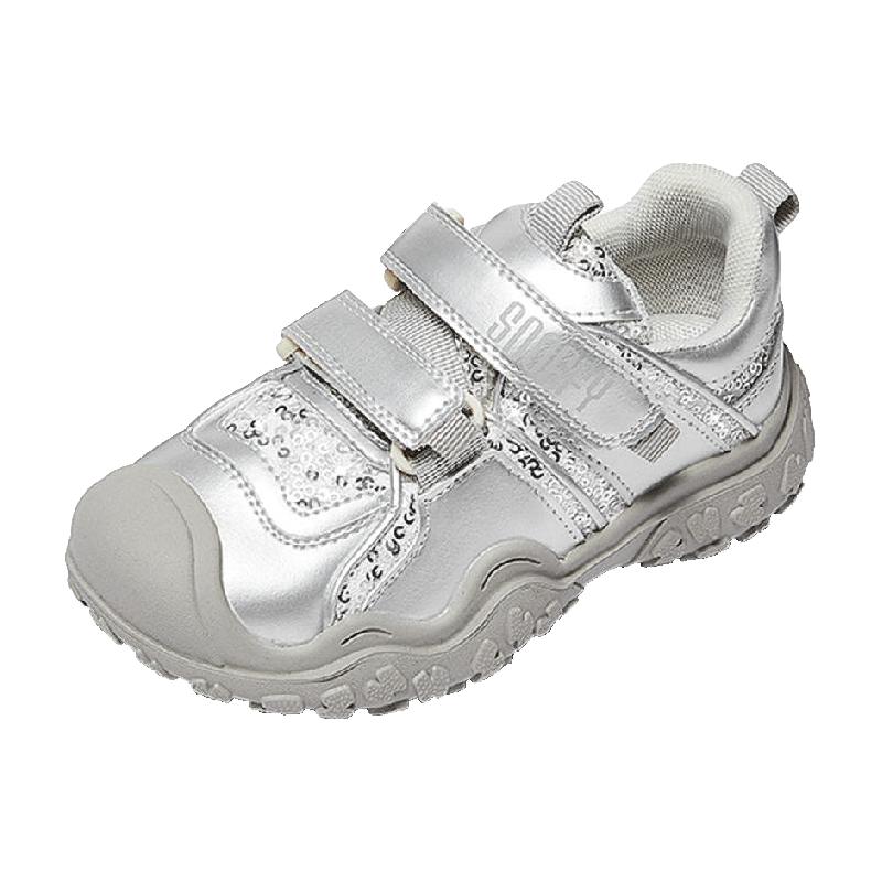 Snoffy斯纳菲女童运动鞋秋季校园透气跑步银色时尚休闲鞋