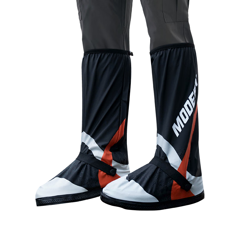 正雨雨鞋套防水防雨鞋套防滑耐磨加厚便携式高筒水鞋雨靴男女成人鞋套 黑色【适合40-42码】