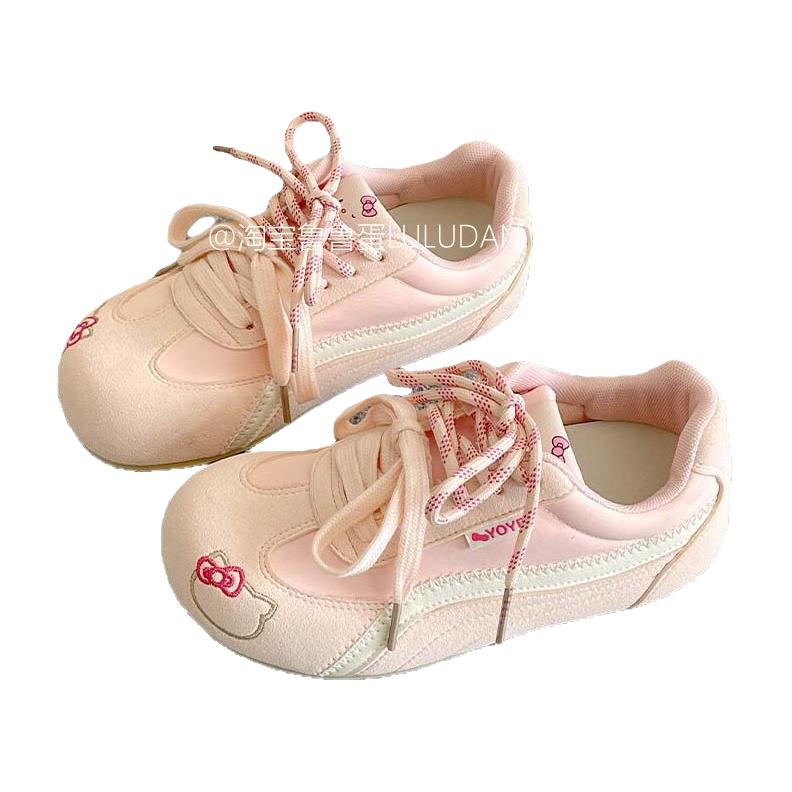 温小影女童运动鞋2025秋季中大童小女孩百搭德训鞋软底防滑时尚板鞋 黄色 26