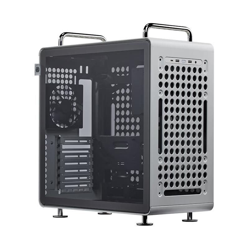 酷冷至尊（CoolerMaster）Qube酷方540 月石灰 EATX中塔电脑台式机箱 可横卧/钢化玻璃侧透/支持360水冷排//3D打印配件装饰