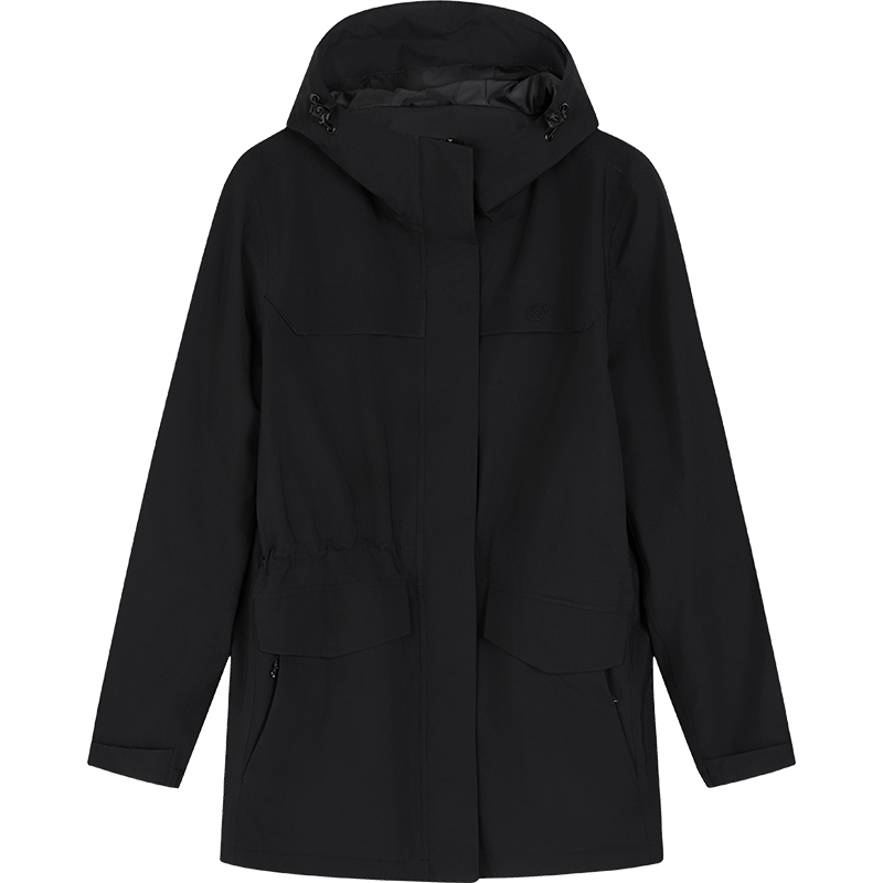 探拓 抓绒冲锋衣女25年秋冬加绒保暖显瘦收腰登山服长款软壳外套