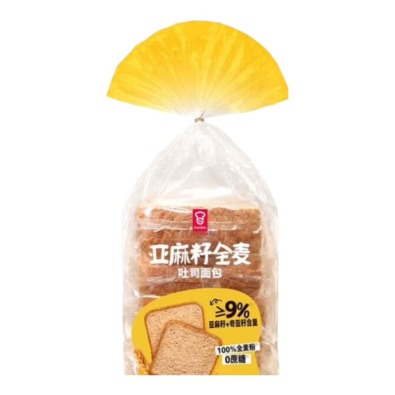 嘉顿（Garden）嘉顿 亚麻籽全麦吐司面包875g 内含5个独立包装 嘉顿 亚麻籽全麦吐司面包875g