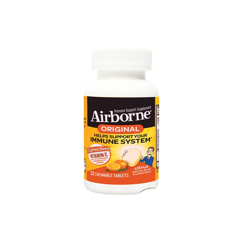 Airborne Schiff 旭福 Airborne 复合维生素C 甜橙味咀嚼片 64粒