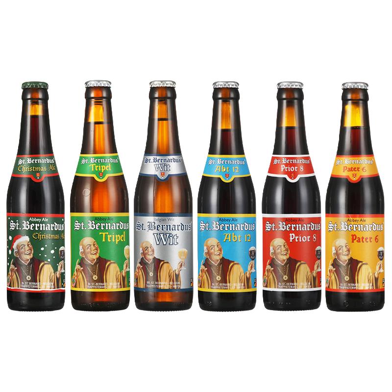 比利时修道院啤酒圣伯纳精酿6号8号12号圣诞三料白啤330ML组合装 6瓶（圣伯纳6号）