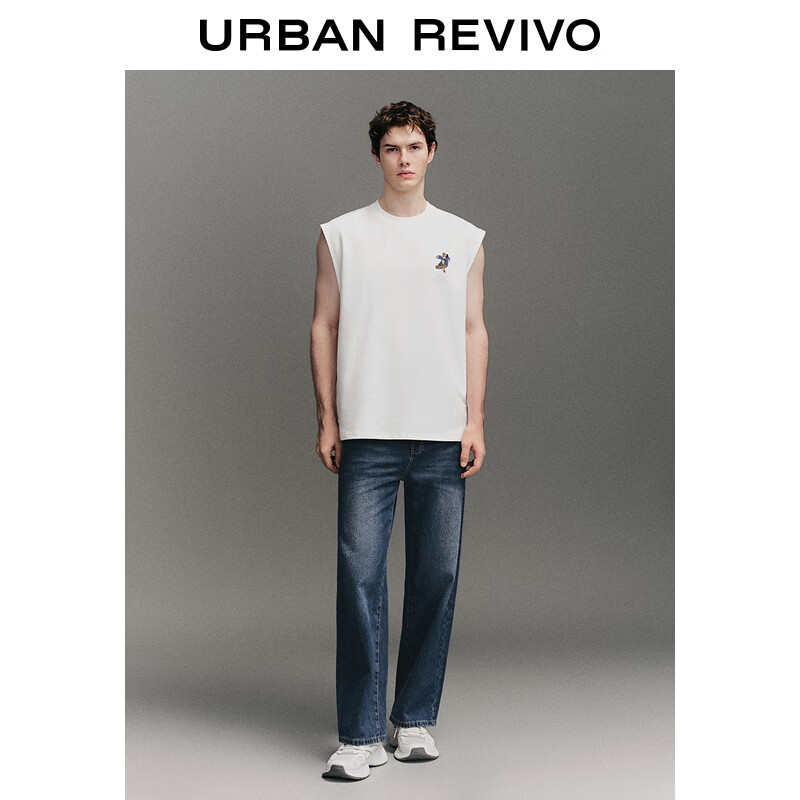 UR2025秋季男装时尚潮流复古水洗棉质牛仔长裤UMY850046+ 蓝色 31