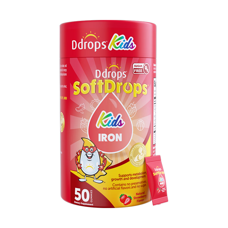 Ddrops 小水滴补铁软糖 草莓味 60粒