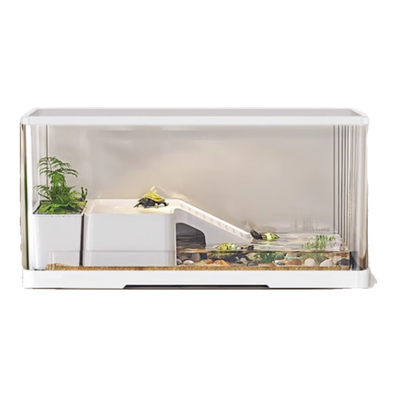 KUOTING 阔庭 乌龟缸桌面透明生态乌龟缸乌客厅水族箱白色