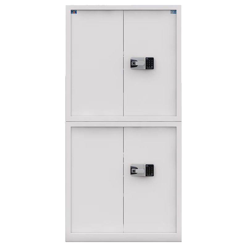 虎牌指纹密码锁电子保密柜资料档案存储 大型密码锁双节钢制办公文件柜 无需钥匙