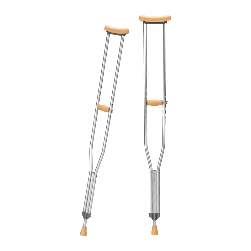 可孚双拐老人拐杖腋下骨折 医用病人手杖助行器 铝合金减震弹簧伸缩棍加厚