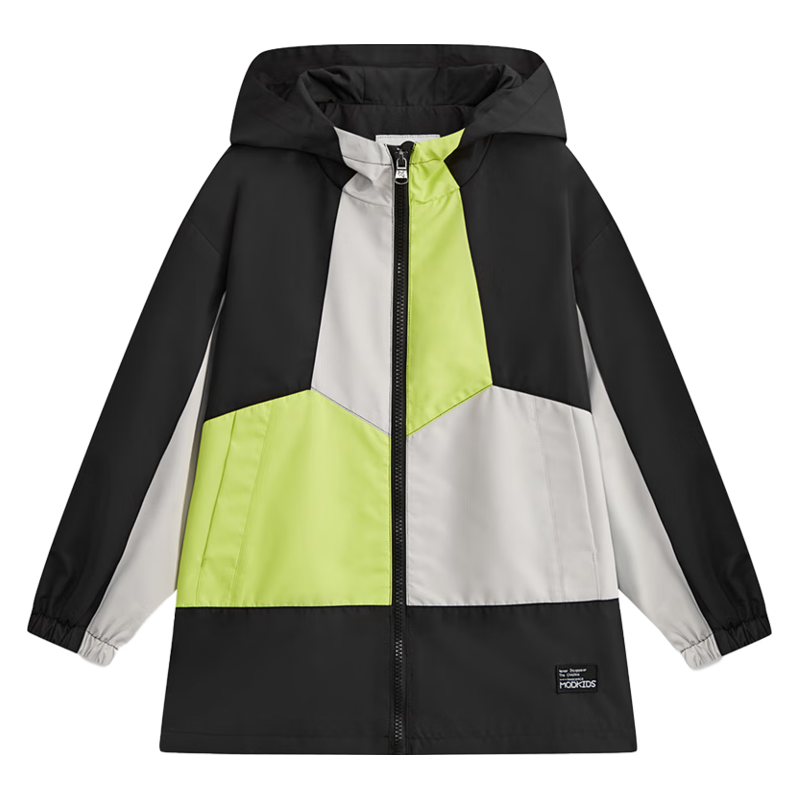 马骑顿 MQD童装春秋季男大童连帽风衣 黑色 120cm