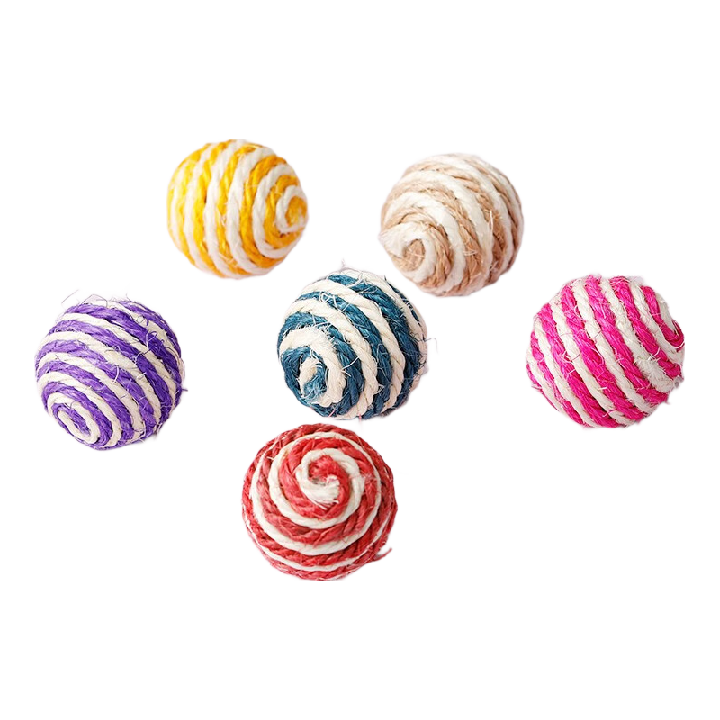 憨憨乐园 猫玩具球逗猫猫咪自嗨神器球自动磨牙剑麻球颜色随机3个装