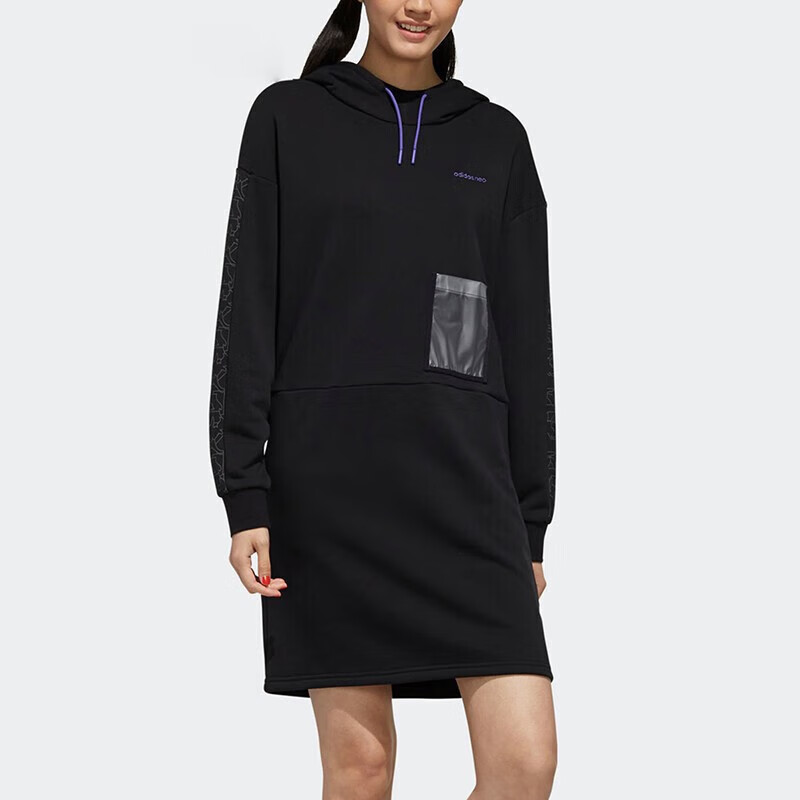 阿迪达斯女子冬季宝可梦联名连衣裙套头衫FU3912 黑色 M