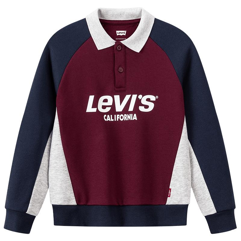 Levi's【加绒】李维斯儿童运动套装童装卫衣2025冬季男童长袖 仙粉黛色 160 /80 【身高158-170cm】