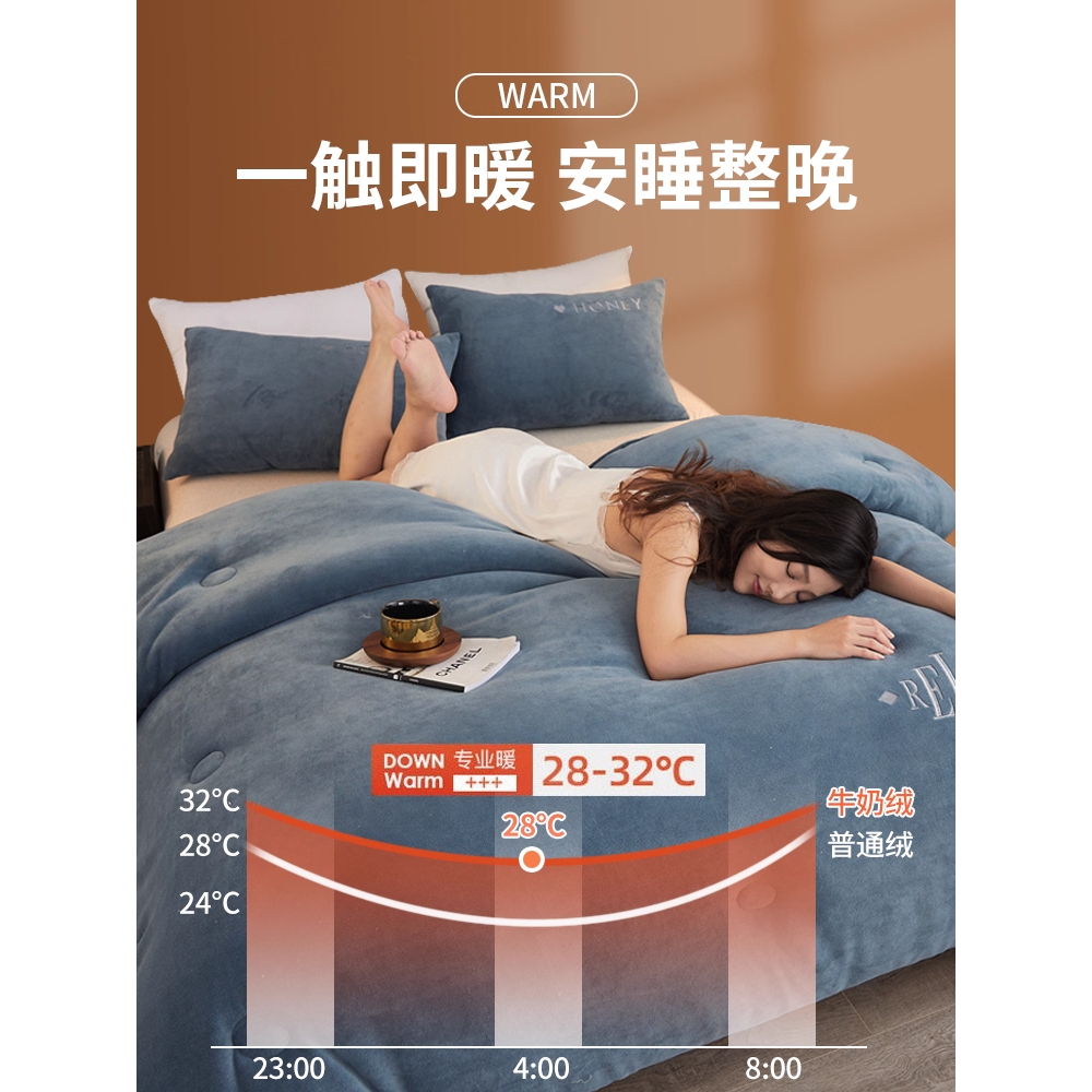 MUJI無印良品牛奶绒被子秋冬款双面珊瑚绒加厚保暖10斤冬被芯2025